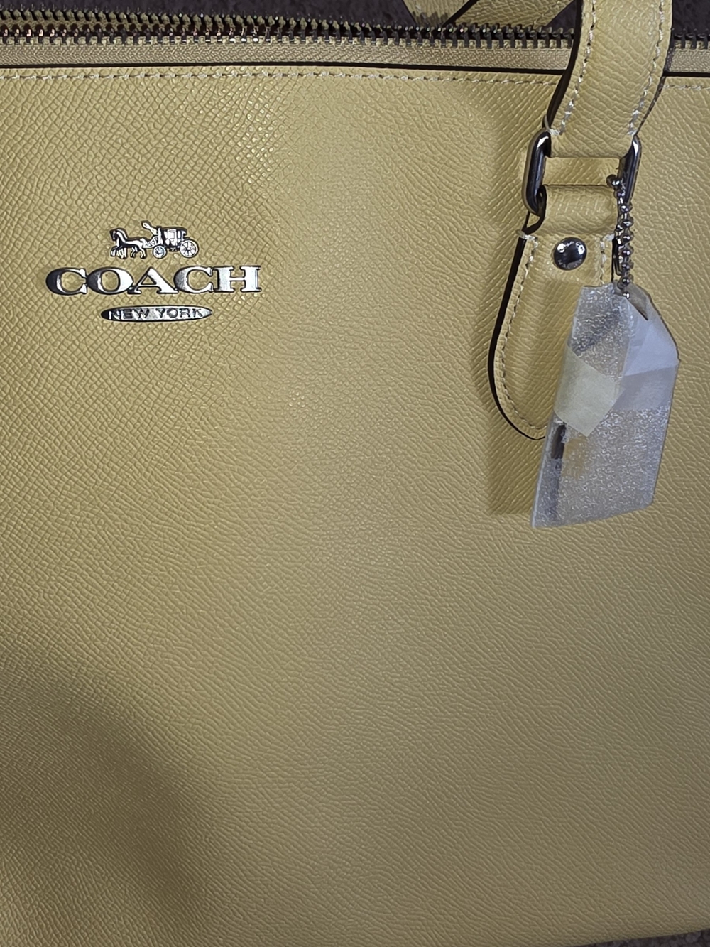 Coach Yellow Leather Tote with Top Handles - Picture 4 of 6